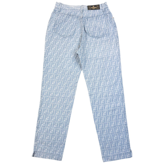 Vintage 2000s Fendi Monogram Denim Jeans Womens Size W27 | W27, Blue