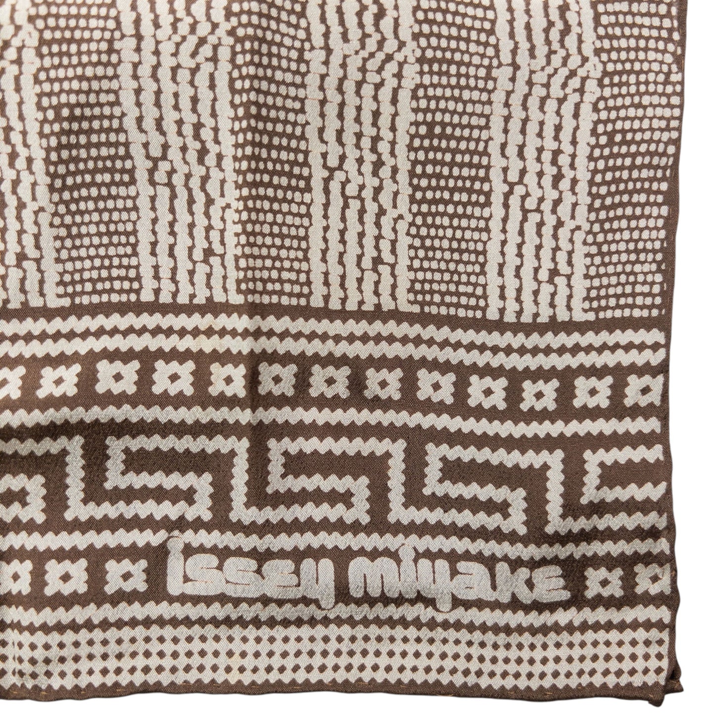 Vintage 2000s Issey Miyake Pattern Silk Scarf | O/S, Brown