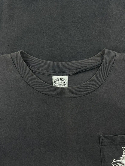 Chrome Hearts Vintage Sunfaded Tbar Cross Pocket Tshirt | Medium, Black