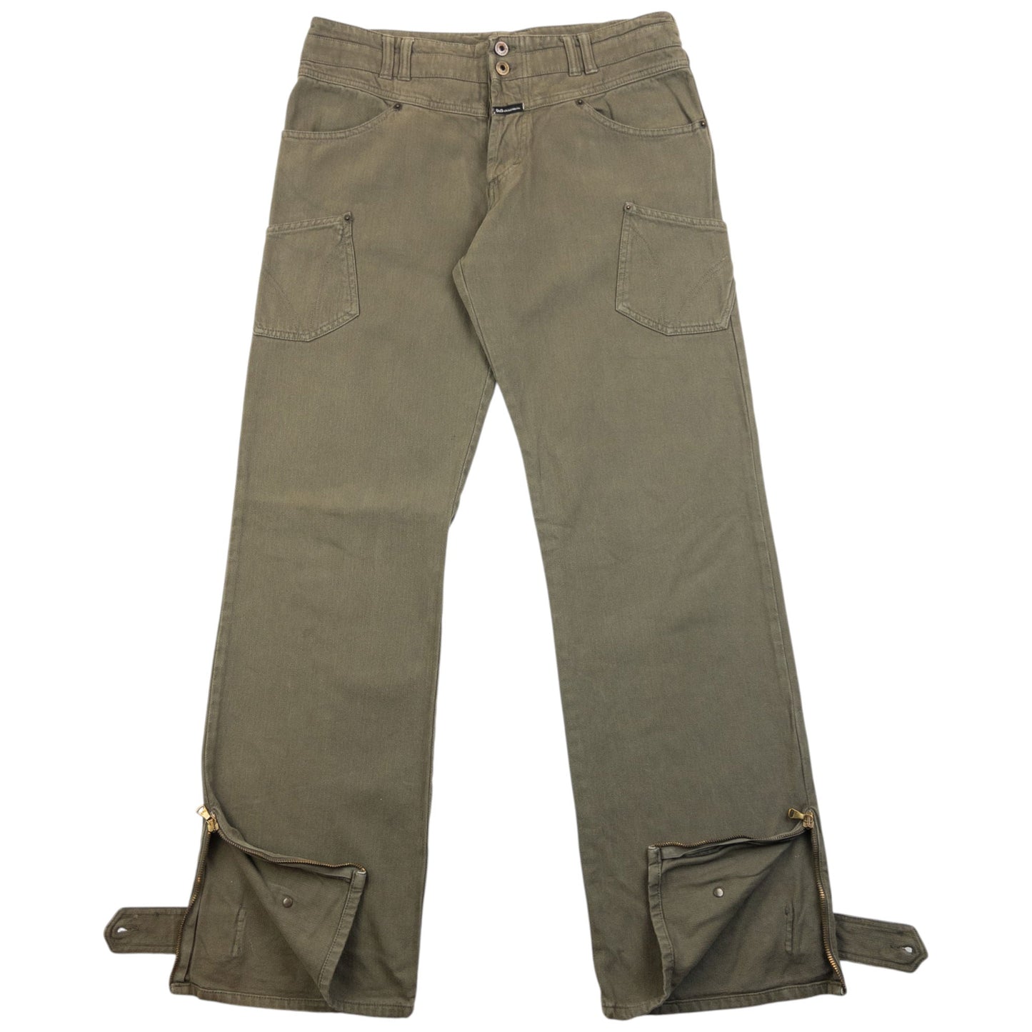 Vintage 2003 Dolce & Gabbana Zip Cuff Denim Jeans Size W34 | W34, Grey