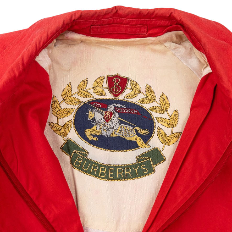 Vintage 90s Burberry Zip Up Jacket Size M | Medium, Red