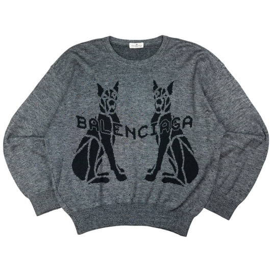 Vintage Balenciaga Sports Knitted Dog Jumper Size XL