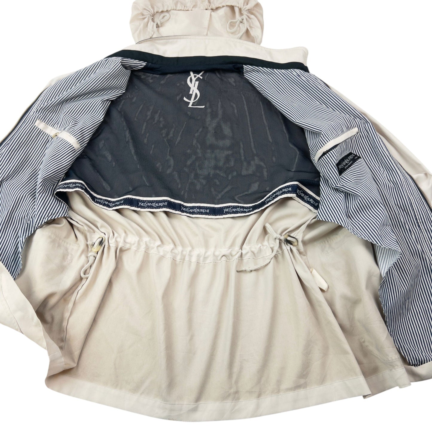 Vintage 90s YSL Yves Saint Laurent Zip Up Jacket Size M | Medium, Cream