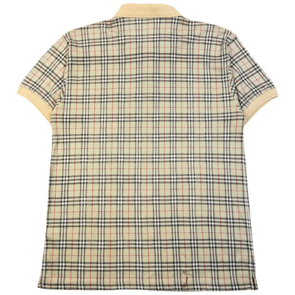 Vintage 90s Burberry Nova Check Polo Shirt Size M | Medium, Beige