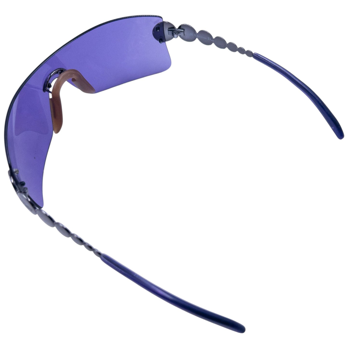 Vintage 2000s Dior By John Galliano Millennium Rimless Shield Sunglasses | O/S, Purple