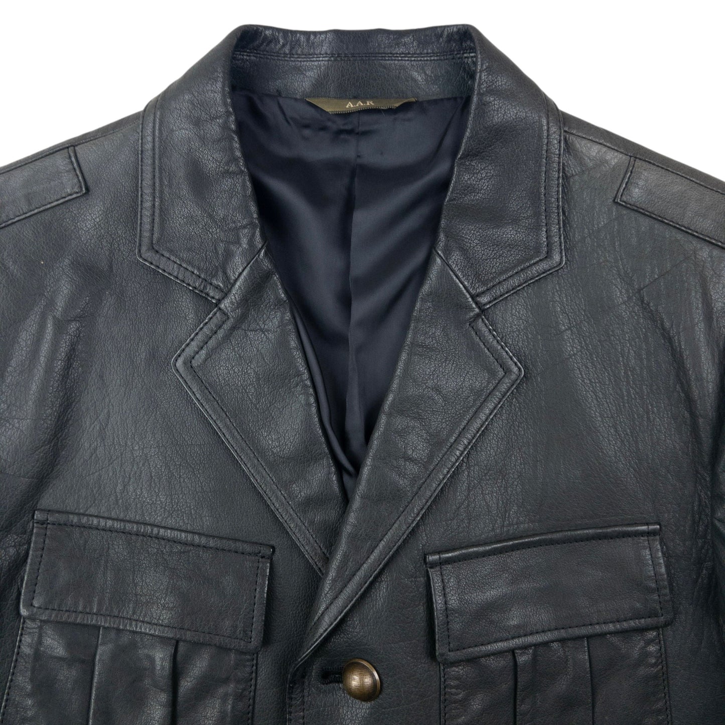 Vintage 90s Yohji Yamamoto A.A.R Button Up Leather Jacket Size M | Medium, Green