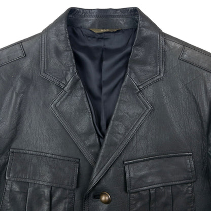 Vintage 90s Yohji Yamamoto A.A.R Button Up Leather Jacket Size M | Medium, Green