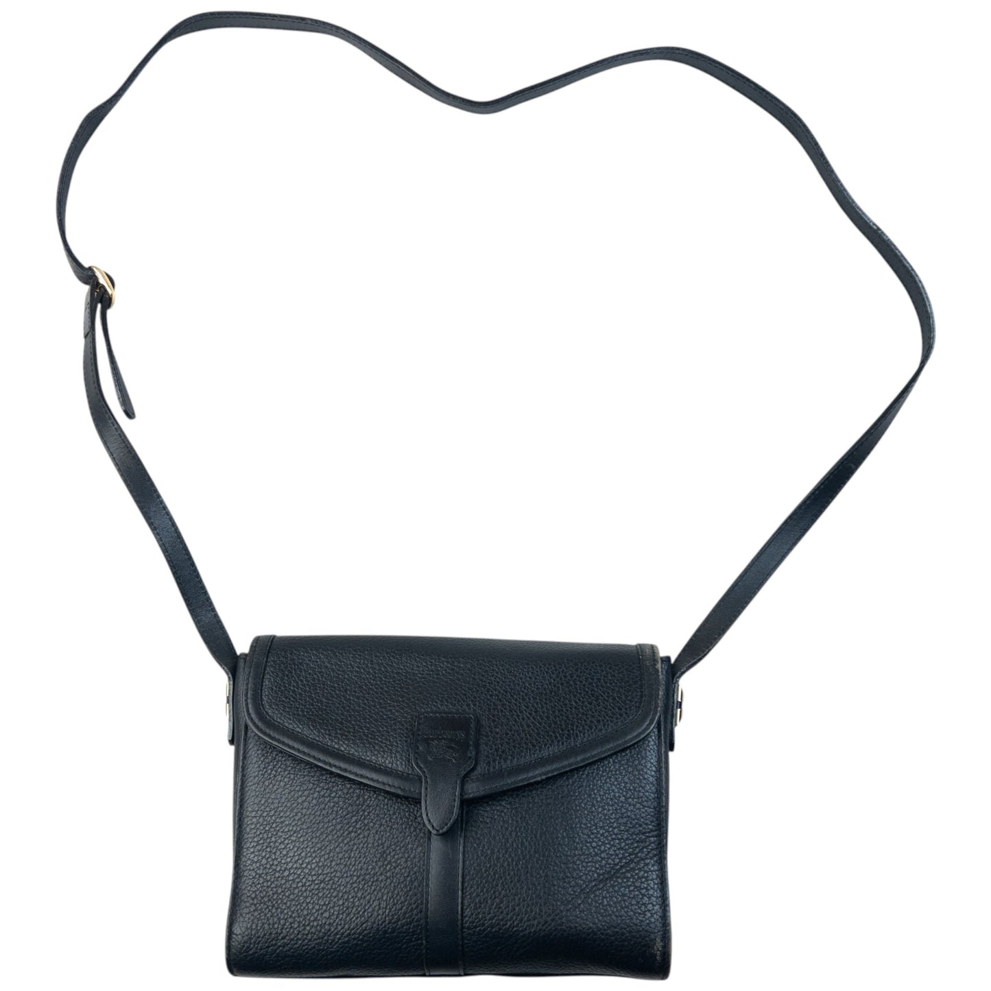 Vintage 90s Burberry Leather Crossbody Bag | O/S, Black