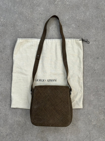 Giorgio Armani 2000s Leather Textured Crossbody Bag