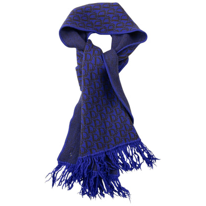 Vintage 90s Dior Monogram Wool Tassel Scarf | O/S, Brown