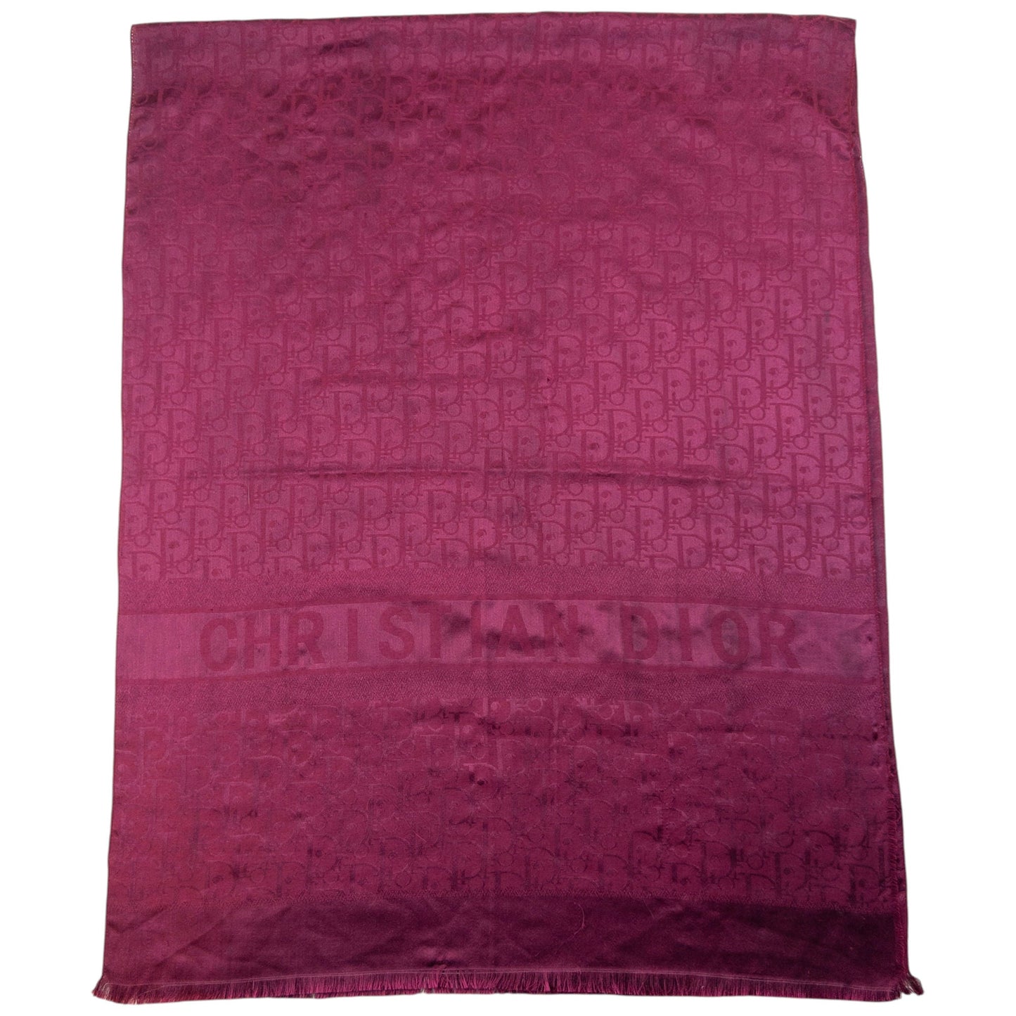 Vintage 90s Dior Monogram Cashmere Silk Scarf | O/S, Purple