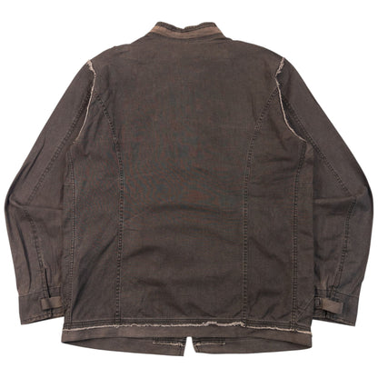 Vintage 2000s Marithe + Francois Girbaud Zip Up Denim Jacket Size M | Medium, Brown