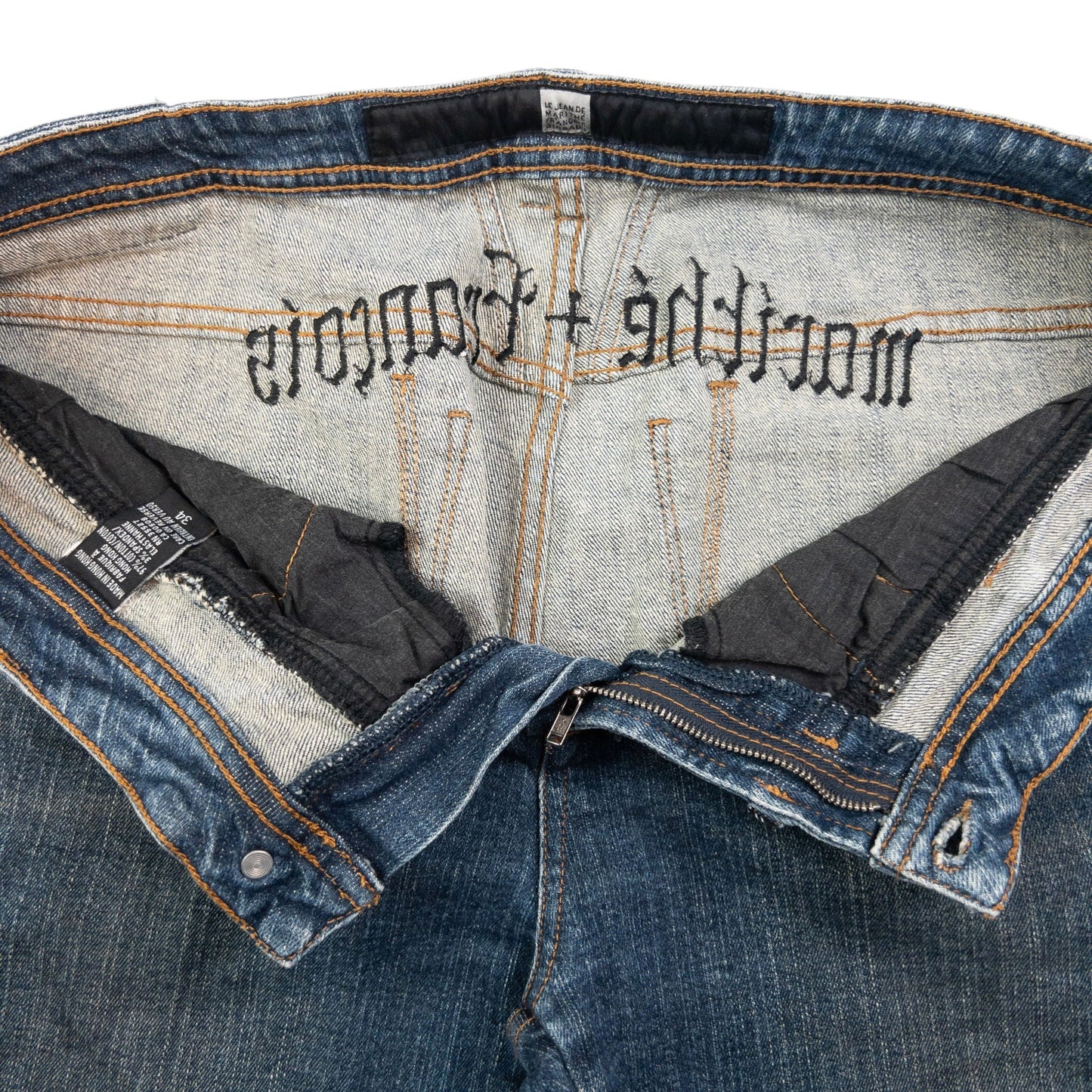 Vintage Marithe + Francois Girbaud Graphic Cropped Denim Jeans Size W36