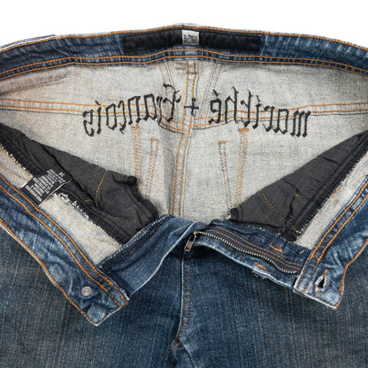 Vintage Marithe + Francois Girbaud Graphic Cropped Denim Jeans Size W36
