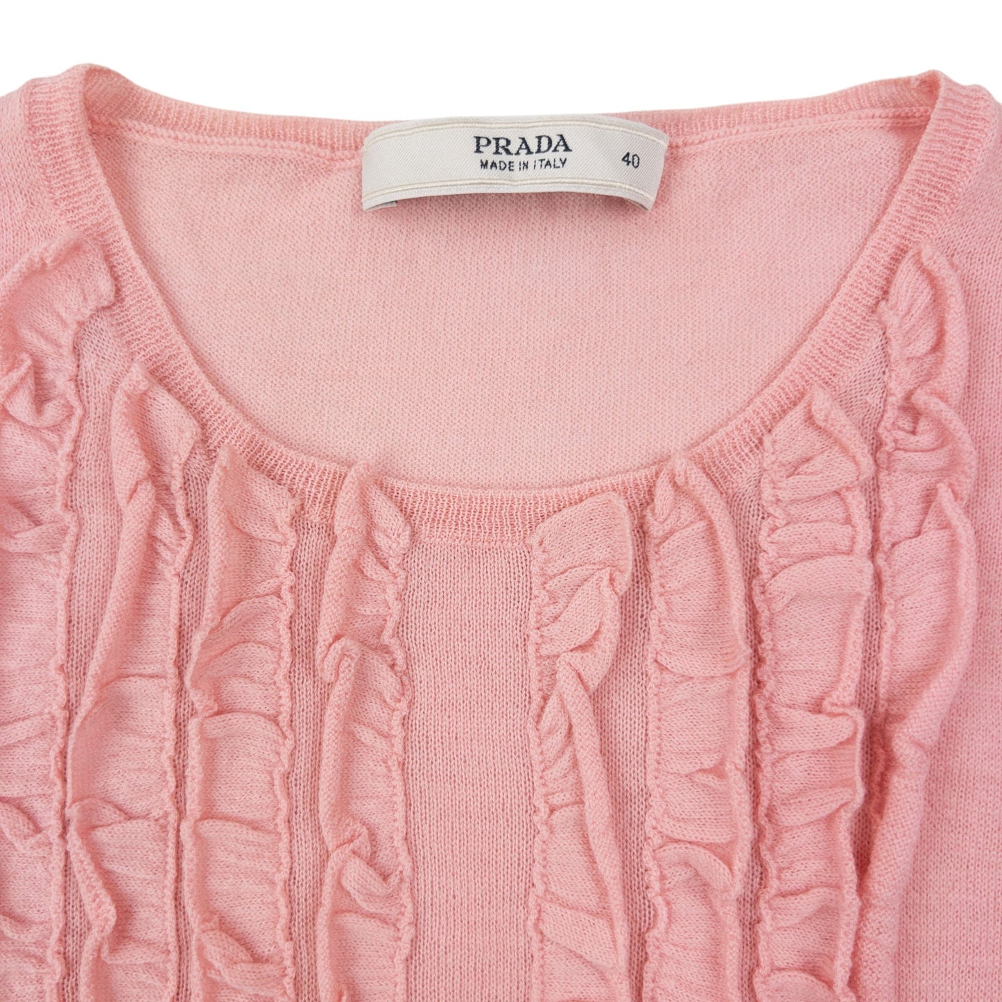 Vintage 2000s Prada Lightweight Ruffle Knit Top Womens Size M