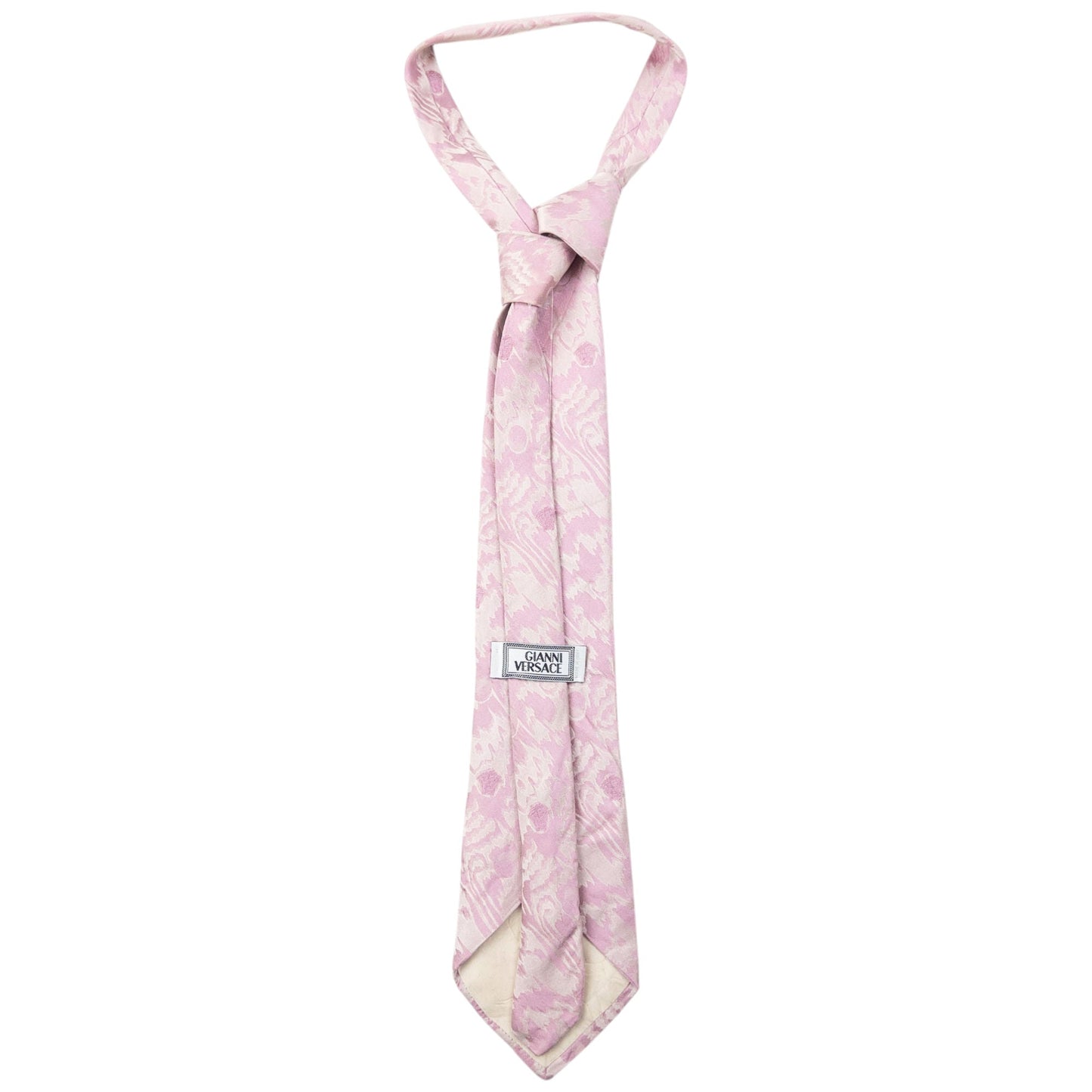 Vintage 90s Gianni Versace Pattern Silk Tie | O/S, Pink
