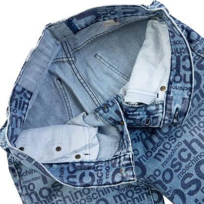 Vintage 2000s Moschino Jeans Monogram Denim Jeans Size W28 | W28, Blue