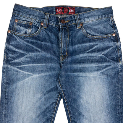 Vintage Oniarai Embroidered Monster Japanese Denim Jeans Size W32