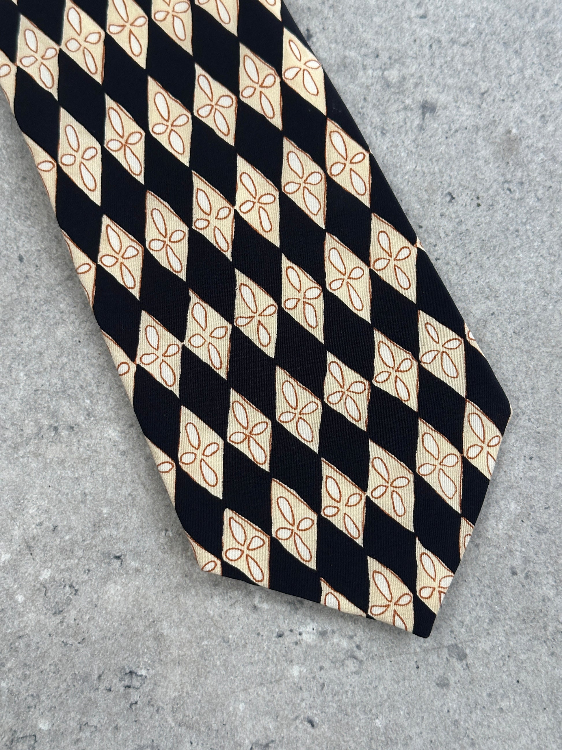 Yves Saint Laurent Cravates 1980s Pure Silk Logo Tie