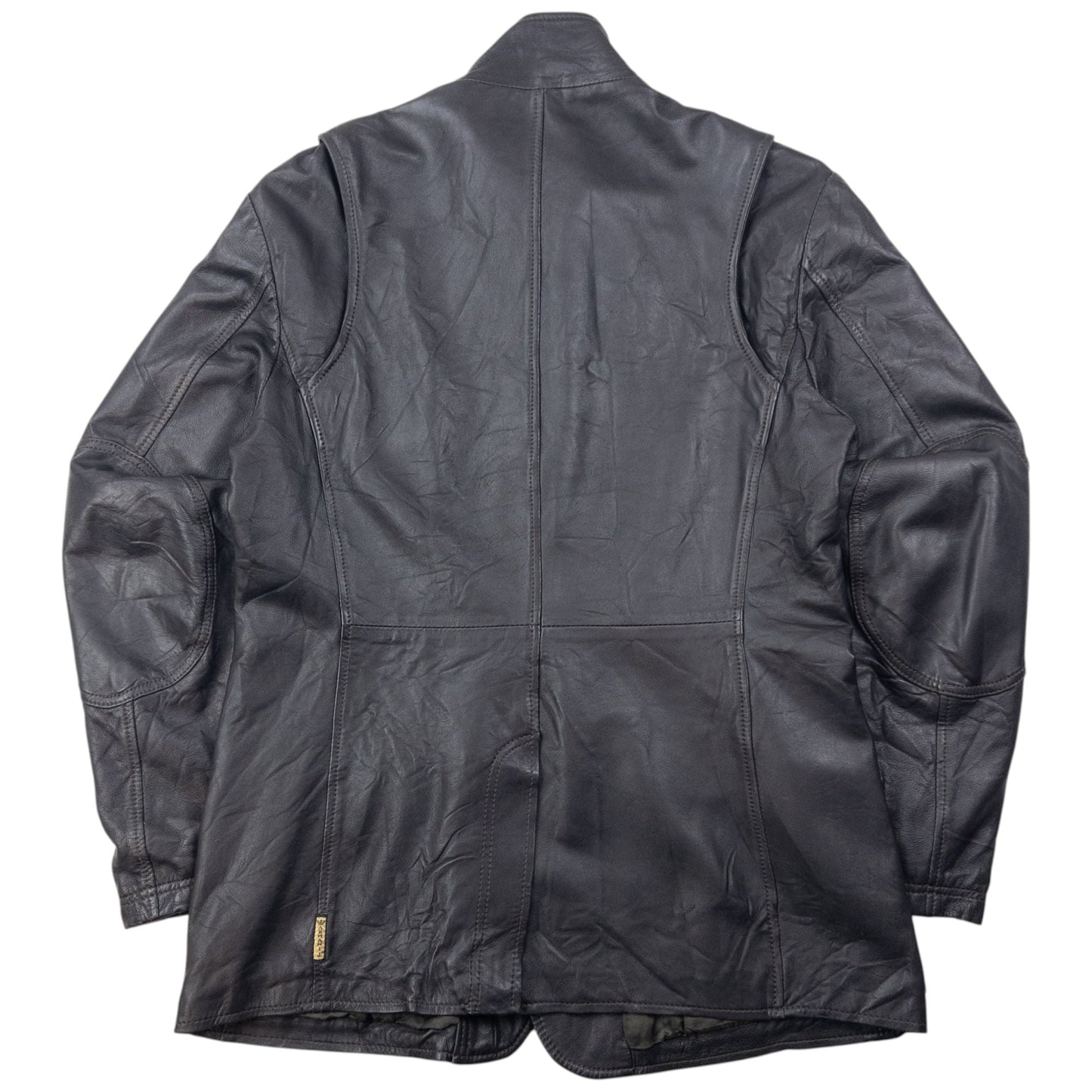 Vintage Armani Jeans Zip Up Leather Jacket Size M