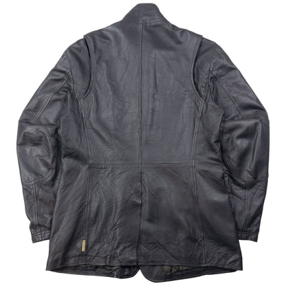 Vintage Armani Jeans Zip Up Leather Jacket Size M