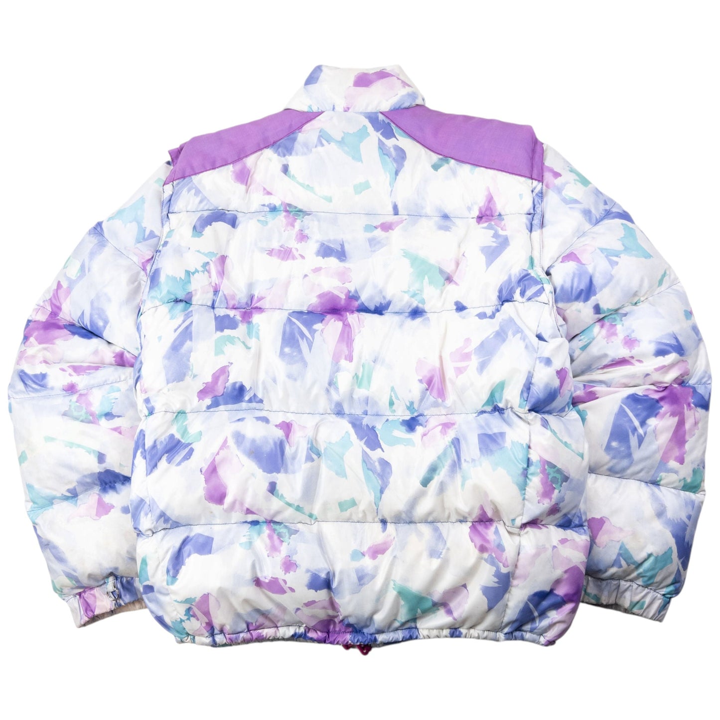 Vintage 80s Moncler Zip Off Sleeve Puffer Jacket Size XL | XL, Purple, Blue, White, Pink