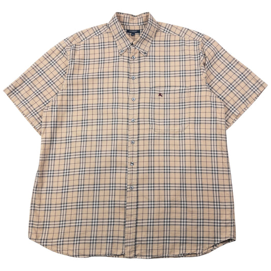 Vintage Burberry Nova Check Short Sleeve Button Up Shirt Size XL