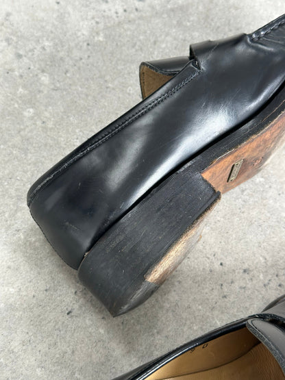 Gucci 2000s Leather Square Toe Loafers - UK 9