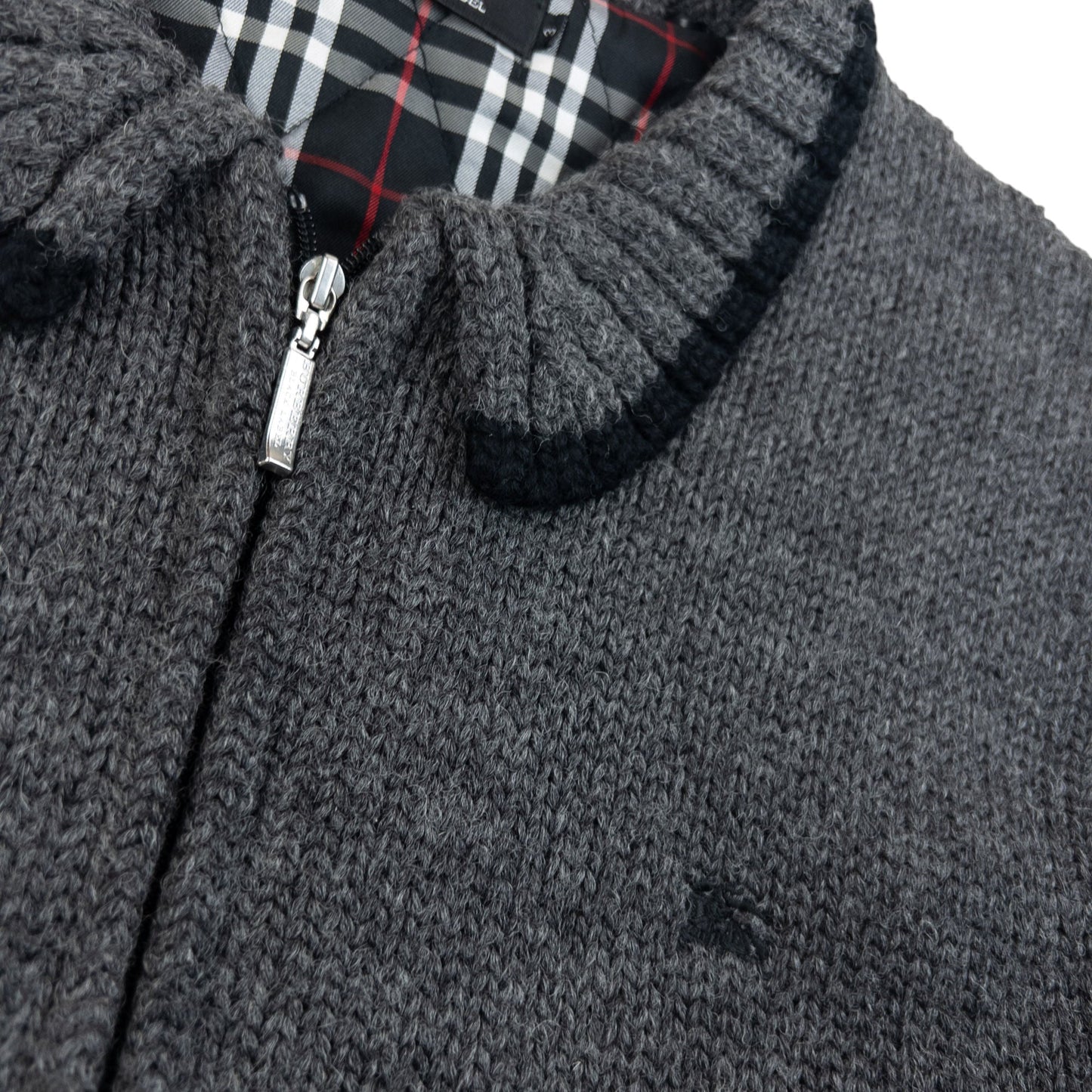 Vintage 2000s Burberry Black Label Nova Check Lined Wool Knit Jacket Size S | Small, Multicoloured