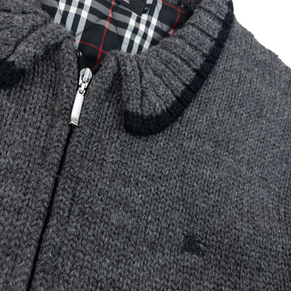 Vintage 2000s Burberry Black Label Nova Check Lined Wool Knit Jacket Size S | Small, Multicoloured