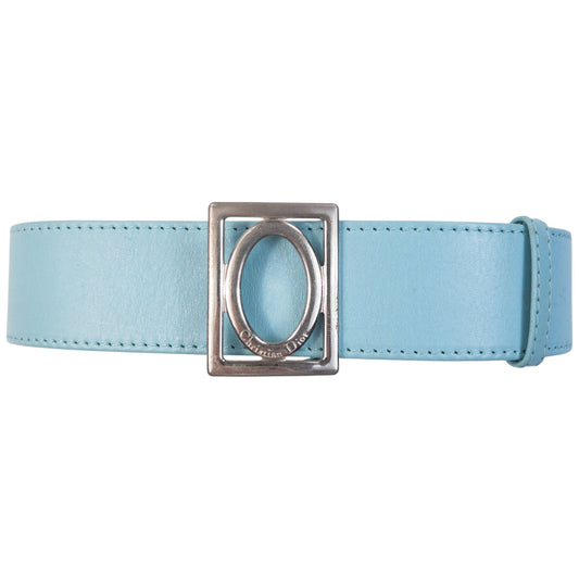 Vintage 90s Dior Leather Belt Size W26 | O/S, Blue