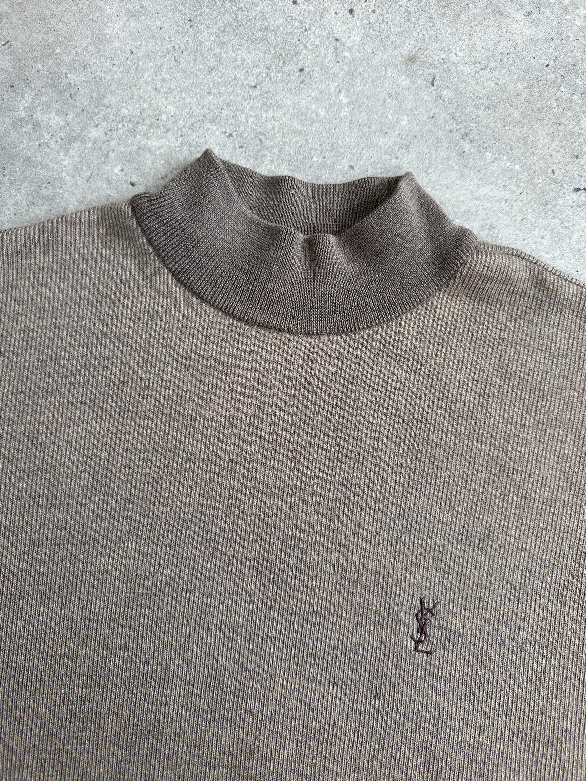 Yves Saint Laurent 1990s Pure Wool High Neck Knit Jumper - M