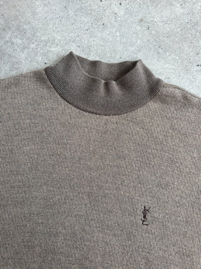 Yves Saint Laurent 1990s Pure Wool High Neck Knit Jumper - M