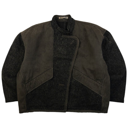 Vintage 80s Issey Miyake Asymmetric Wool Jacket Size S | Small, Grey