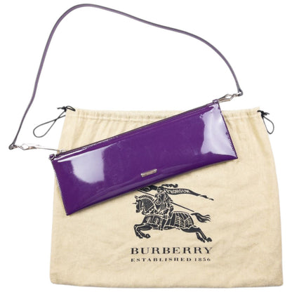 Vintage Burberry Patent Leather Clutch Shoulder Bag