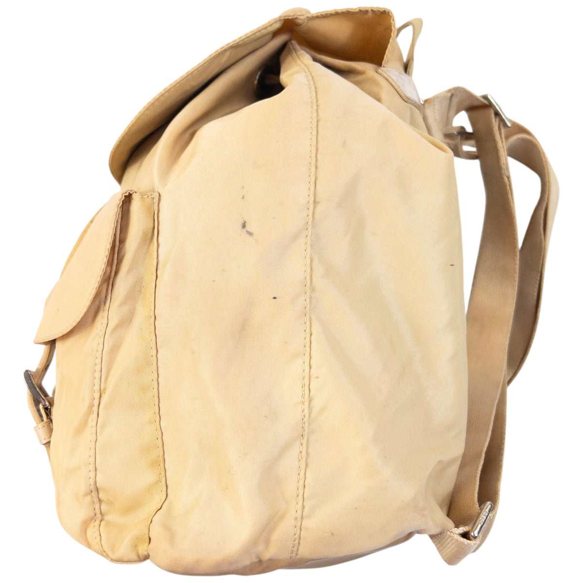 Vintage 2000s Prada Bucket Backpack | O/S, Beige