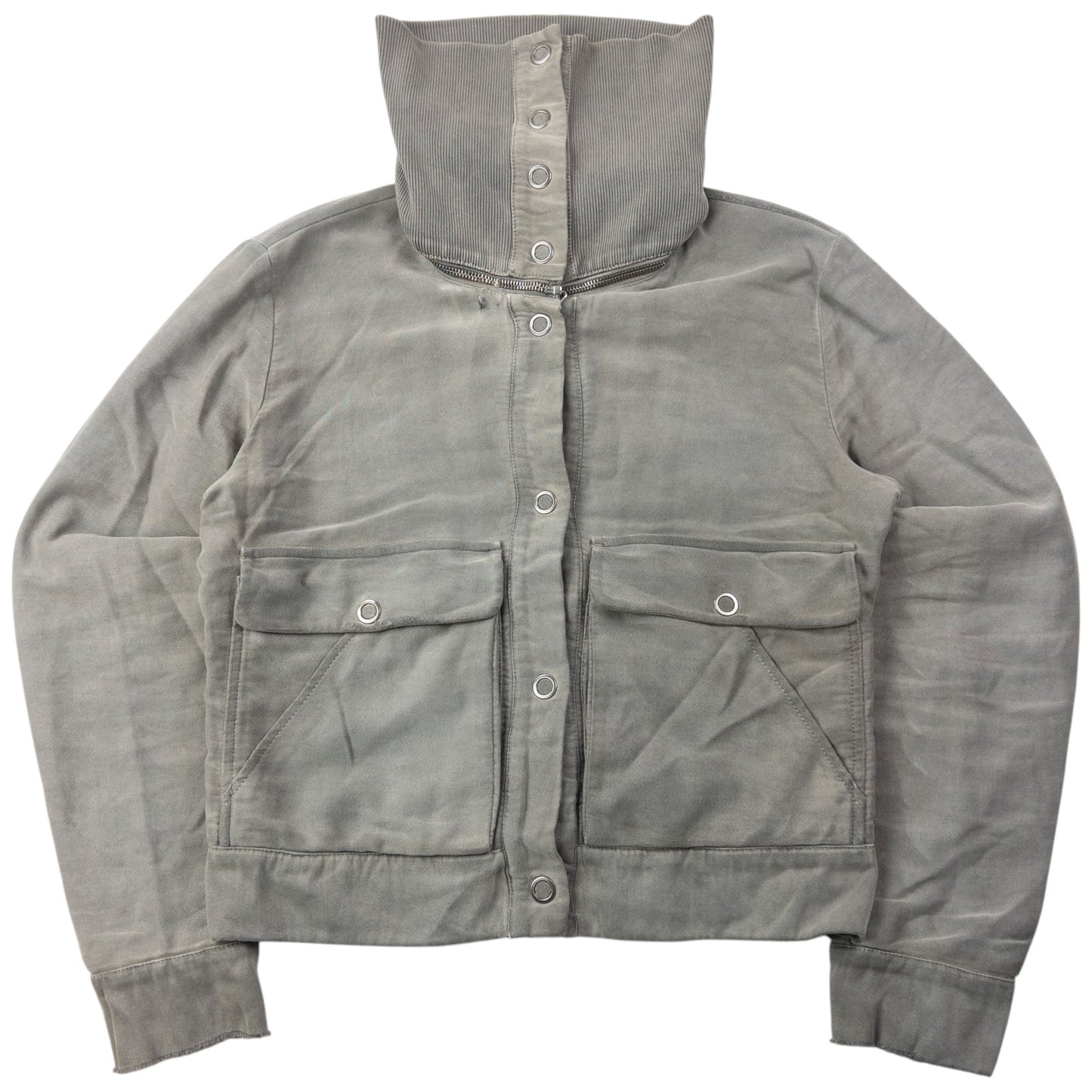 Vintage 2005 Maison Margiela MM6 High Collar Jacket Womens Size L | Large, Grey