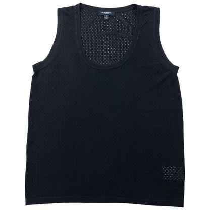 Vintage 2000s Burberry Mesh Vest Top Womens Size L | Large, Black