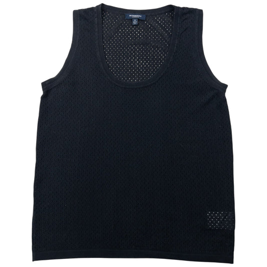 Vintage 2000s Burberry Mesh Vest Top Womens Size L | Large, Black