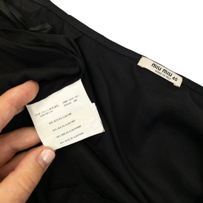 Vintage 2008 Miu Miu Silk Mini Skirt Womens Size W27 | W27, Black