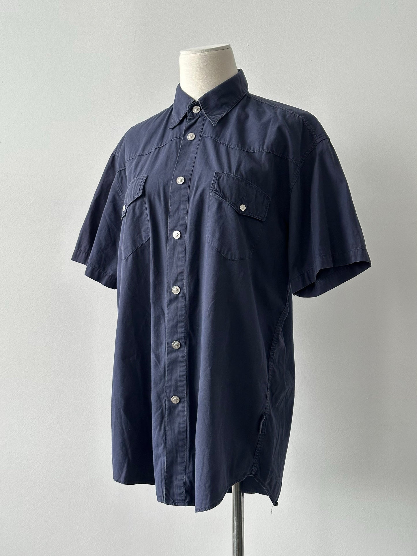 Versace Jeans Couture 1990s Bespoke Button Short Sleeve Shirt - L