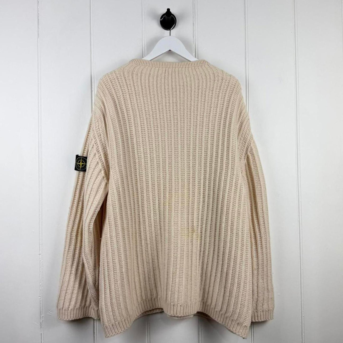 Stone Island Ribbed Wool Blend Jumper (XXL) | XXL, Cream
