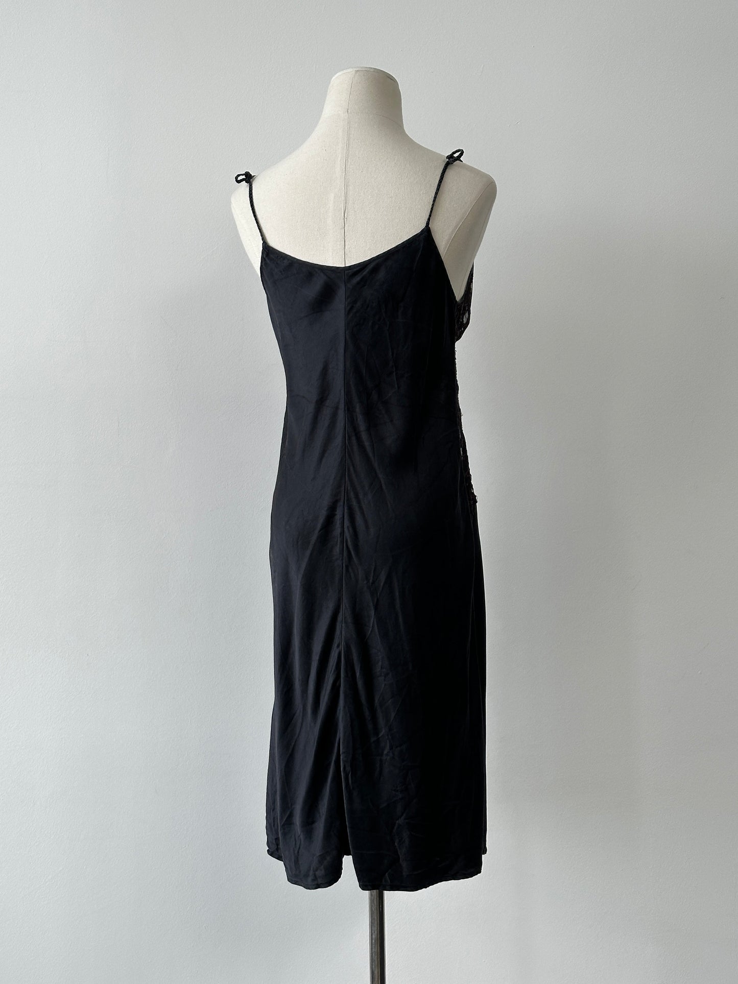 La Perla 2000s Pure Silk Embroidered Lace Midi Slip Dress - M