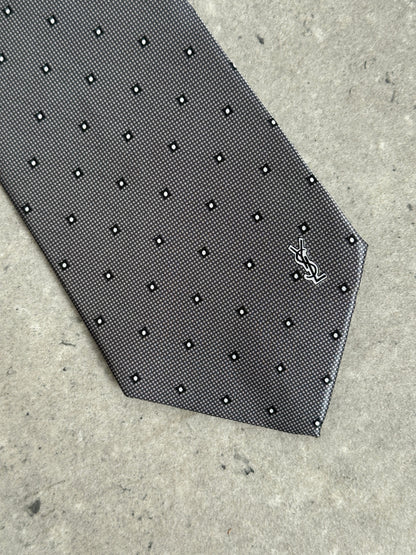Yves Saint Laurent 1990s Pure Silk Logo Tie