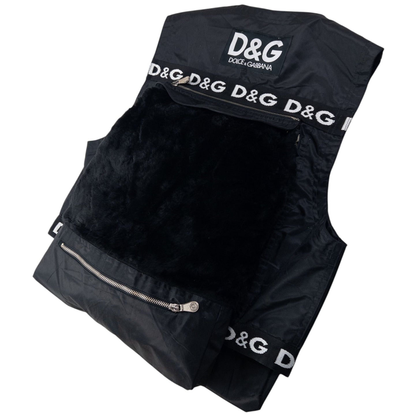 Vintage 90s Dolce & Gabbana Detachable Backpack Gilet Vest Size S | O/S, Black
