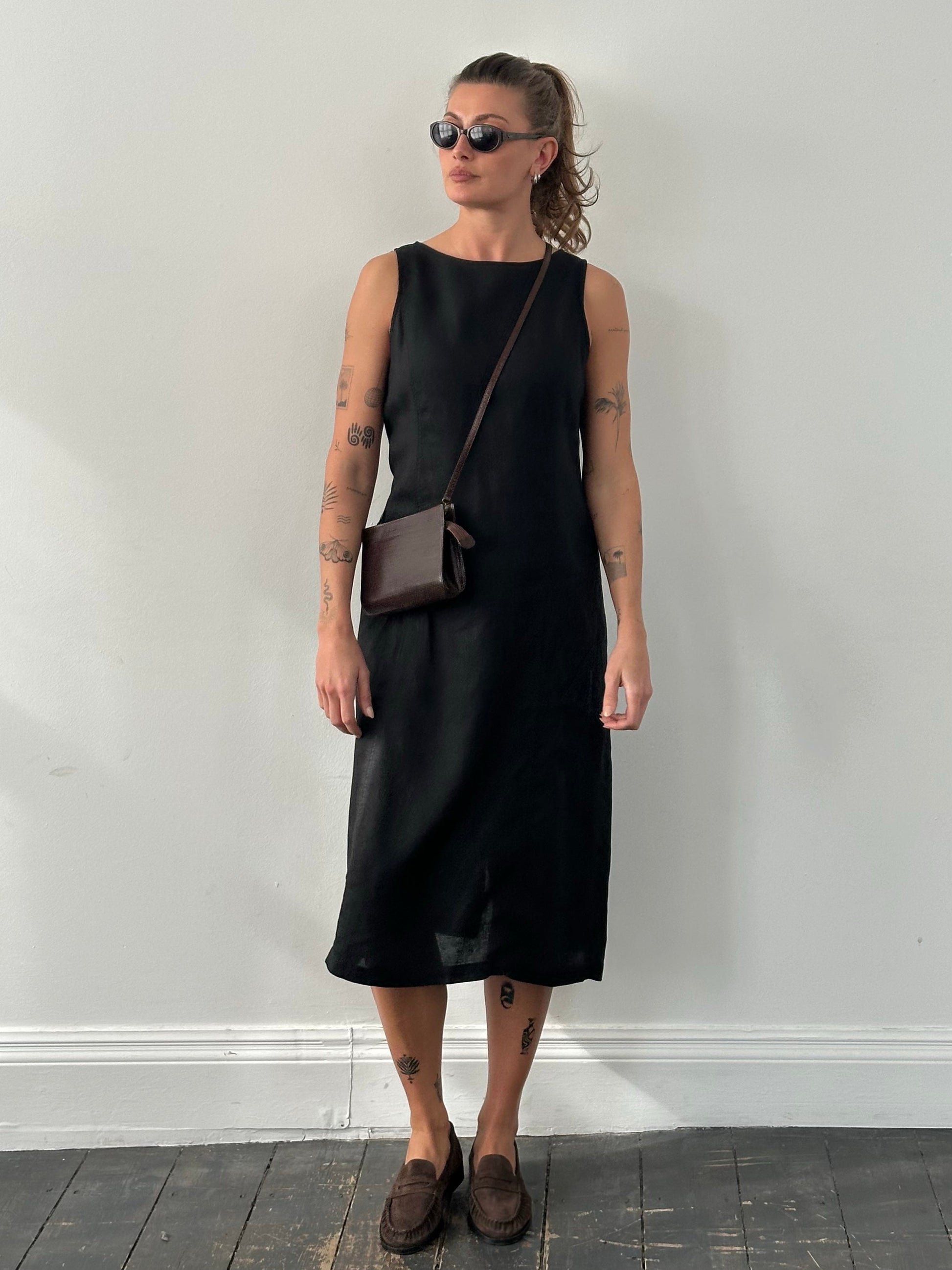 Armani Jeans 1990s Pure Linen Sleeveless Dress