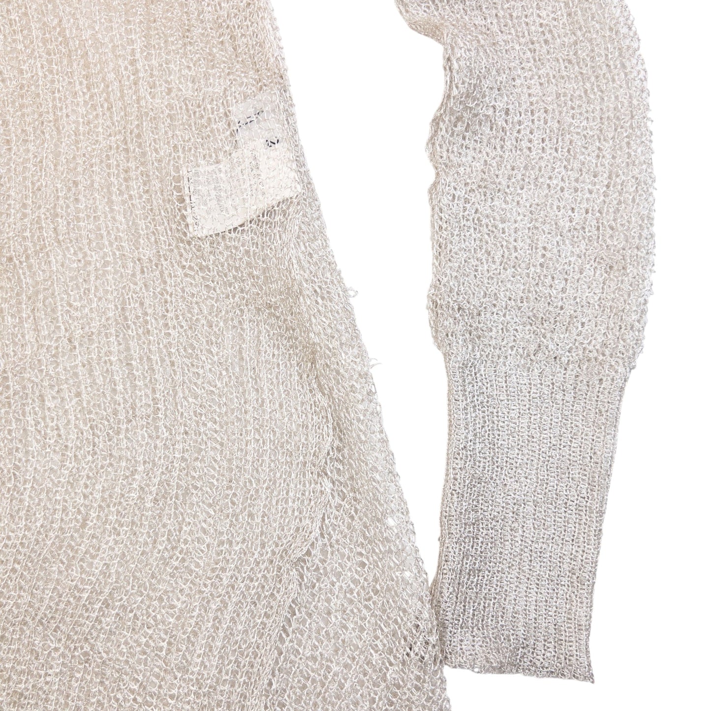 Vintage 2000s Yohji Yamamoto Loose Knit Dress Womens Size L | Large, Silver Grey