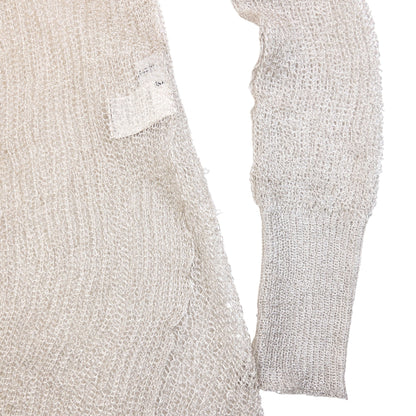 Vintage 2000s Yohji Yamamoto Loose Knit Dress Womens Size L | Large, Silver Grey
