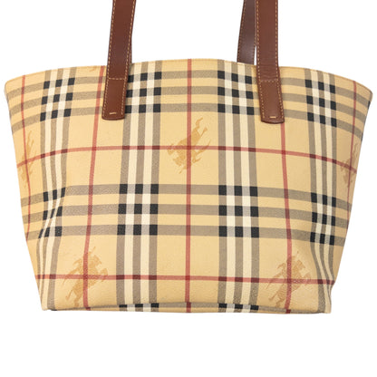 Vintage 2000s Burberry Nova Check Leather Shoulder Bag | O/S, Beige