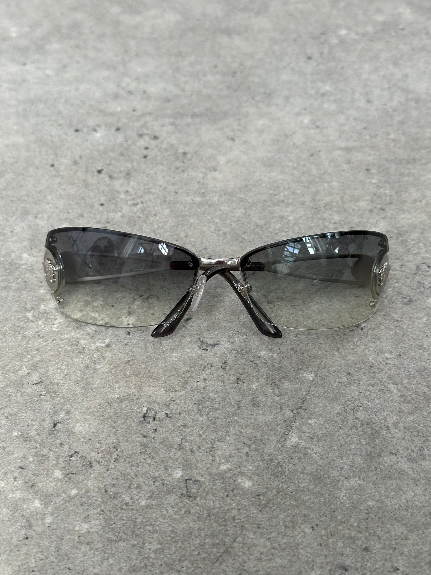 Versace 2000s Medusa Logo Rimless Sunglasses